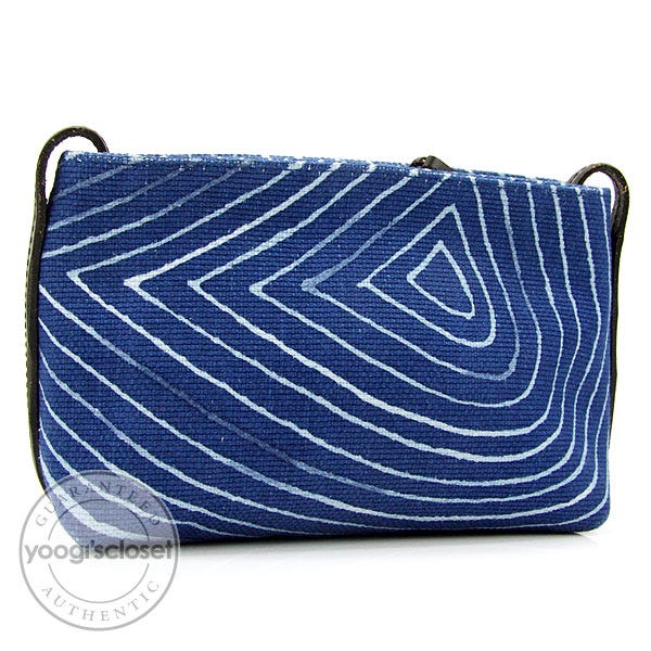 Bottega Veneta Blue Canvas Cosmetic Case