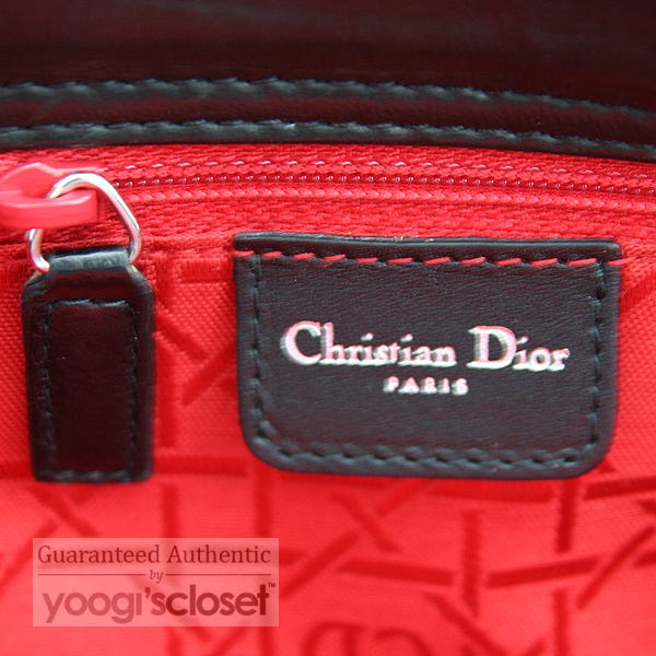 Christian Dior Black Lady Dior Cannage East West Tote Bag