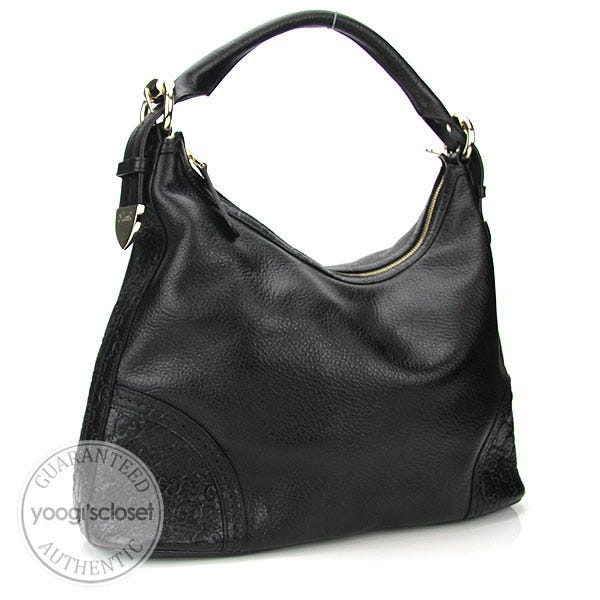 Gucci Black Leather Medium Shoulder Bag