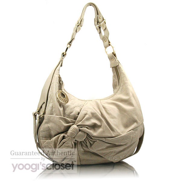 Fendi Light Tan Nappa Leather Knot Shoulder Bag - 8BR413