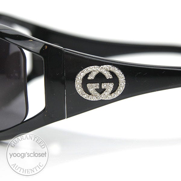 VINTAGE Gucci GG 2989/S/STRASS sunglasses with Crystal GG Logo Gucci Grey Lenses Black GG Logo with Crystals Sunglasses  main image 4