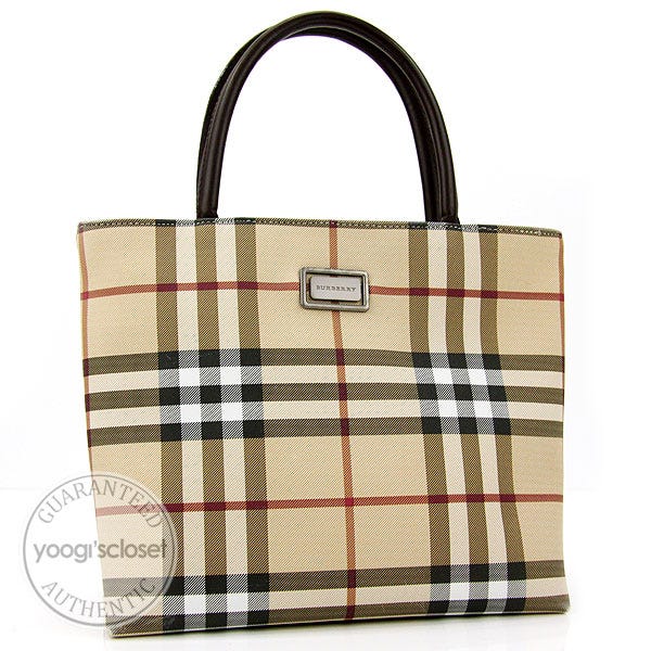 Burberry Brown Classic Nova Check Mini Tote Bag