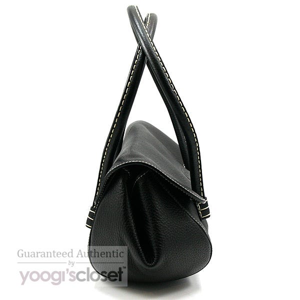 Tod's Black Leather Corniche Wave East-West Shoulder Bag | Yoogi's