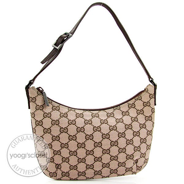 Gucci Brown/Pink GG Fabric Mini Hobo Bag