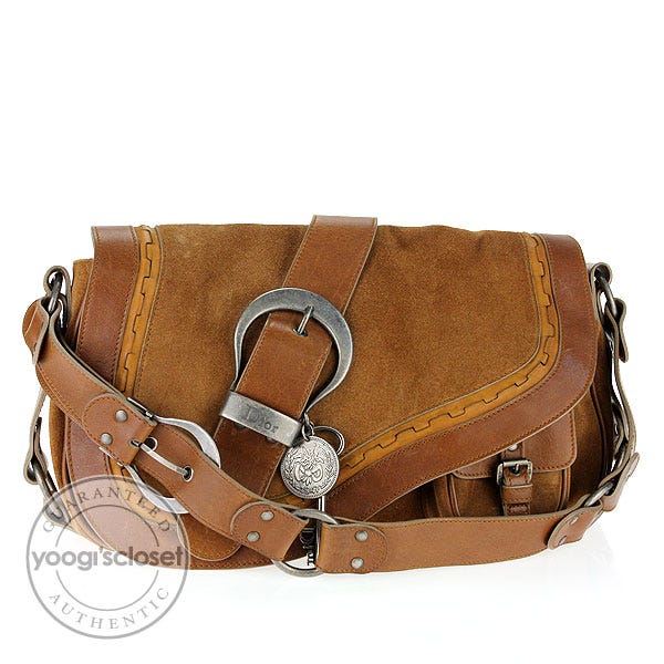 Christian Dior Tan Suede Medium Gaucho Bag