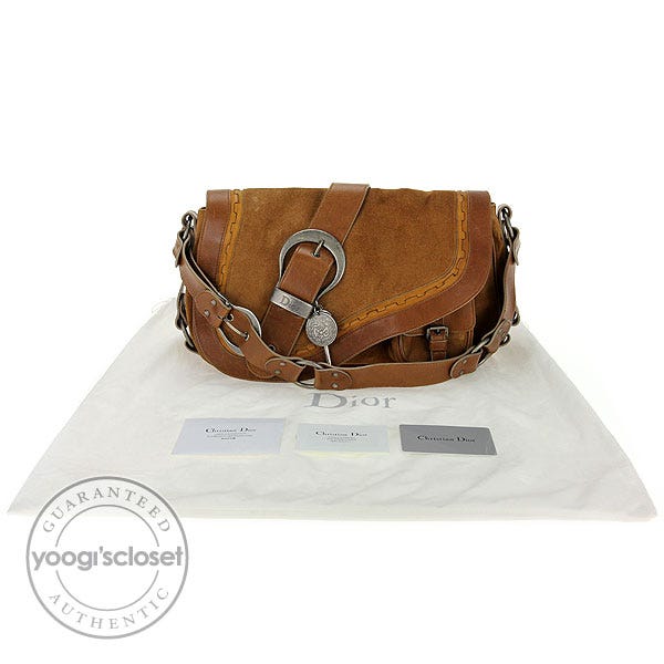 Christian Dior Tan Suede Medium Gaucho Bag | Yoogi's Closet