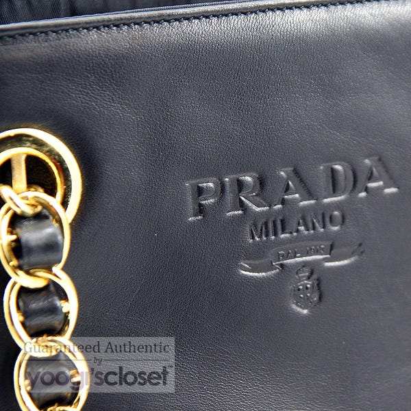 PRADA プラダ ジャガード ベージュ ブラック シルバー金具