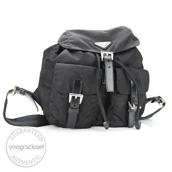 Prada Black Tessuto Nylon Backpack Bag
