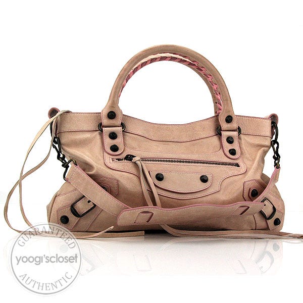 Balenciaga Pale Rose Chevre Leather First Motorcycle Bag