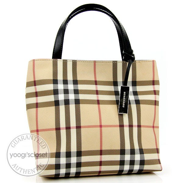 Burberry Black Classic Nova Check Mini Tote Bag