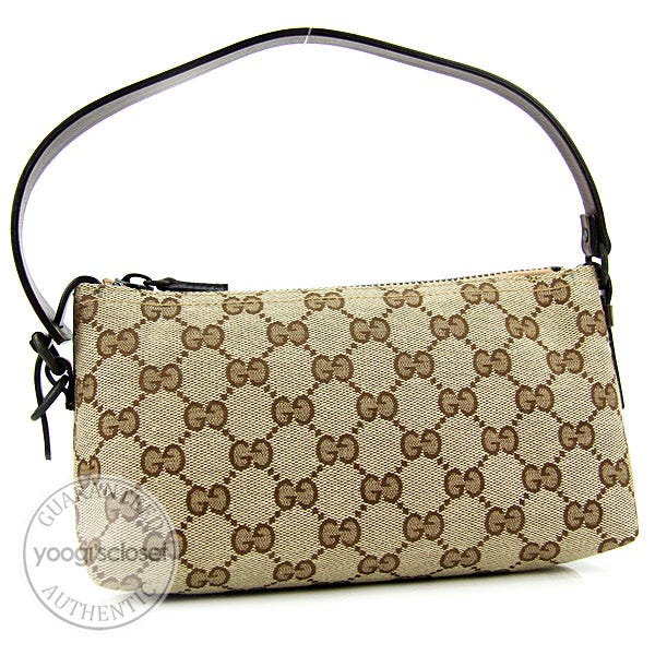 Gucci Beige/Brown GG Fabric Pochette Bag