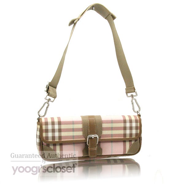 Burberry Pink Nova Check Convertible Clutch Bag