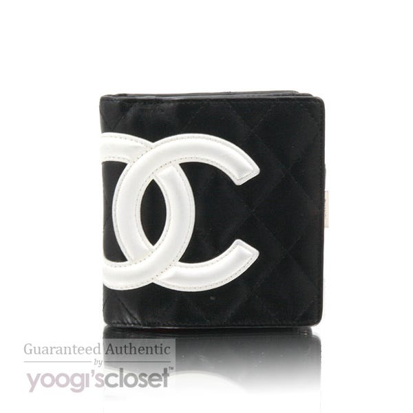Chanel Black/White Ligne Cambon Compact Wallet