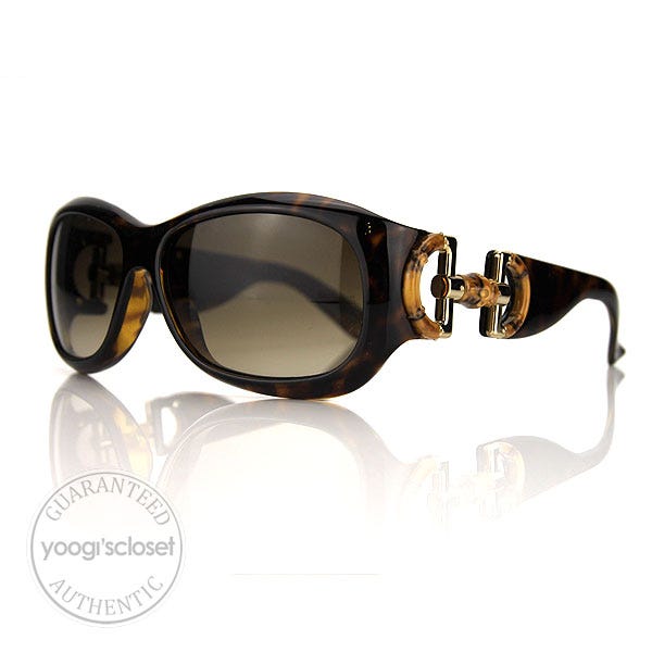 Gucci Havana Bamboo Horsebit Sunglasses 2970/S - Yoogi's Closet