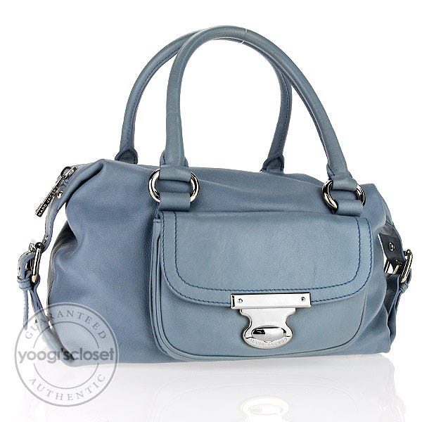 Marc Jacobs Denim Blue Leather Soft Satchel Bag