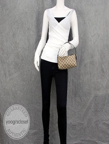 Gucci Beige/Brown GG Fabric Pochette Bag