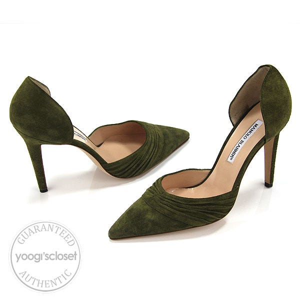 Stylish olive green heels