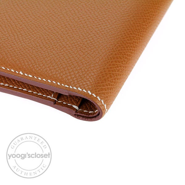 Hermes Gold Epsom Leather MC2 Wallet - Yoogi's Closet