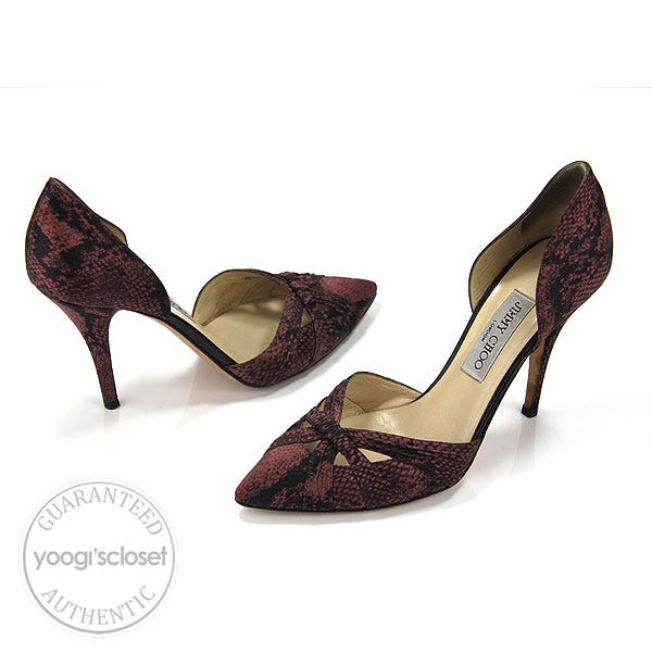 Jimmy Choo Brown Snake Print Heels Size 8.5