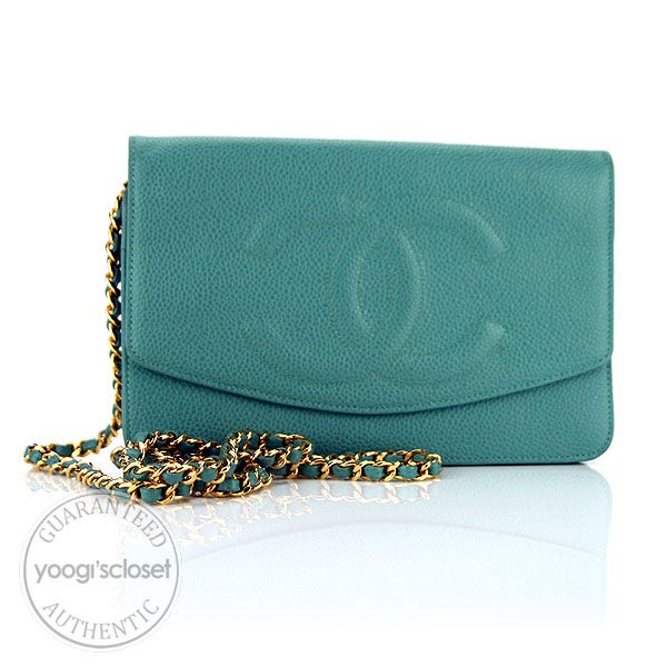 Chanel Light Green Caviar Wallet-Clutch Bag
