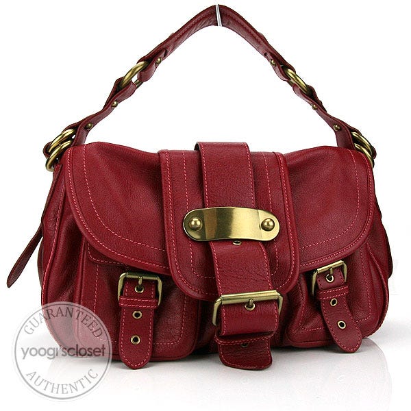 Marc Jacobs Red Leather Multipocket Flap Shoulder Bag