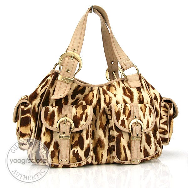 Christian Dior Animal Print Multipocket Hobo Bag