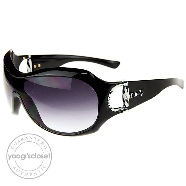 Gucci Black Horsebit Logo Oversized Sunglasses