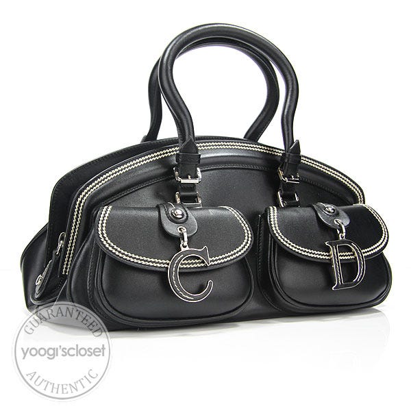 Christian Dior Black Leather Medium Detective Bag