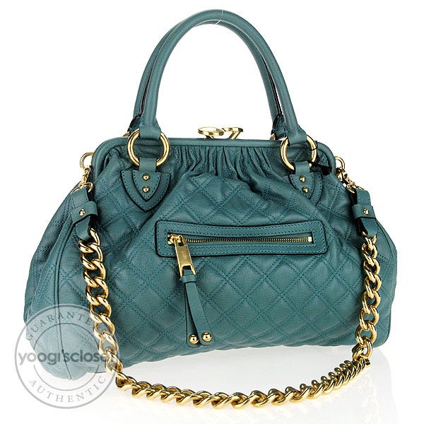 Marc Jacobs Topaz Quilted Calfskin Leather Stam Bag