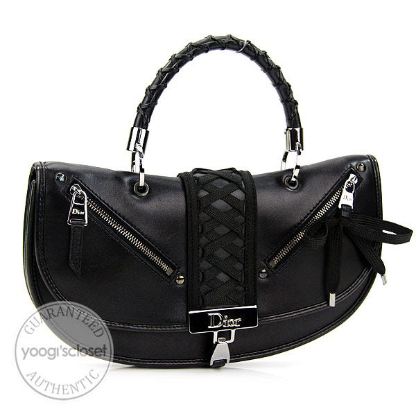 Christian Dior Black Leather Small Corset Bag