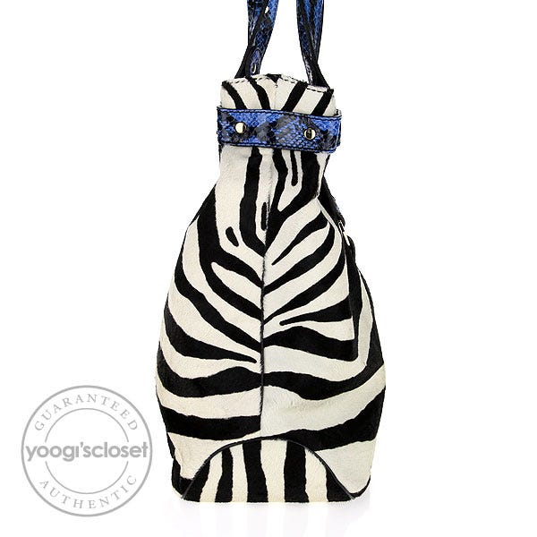Jimmy Choo Zebra Print Pony Hair Shopper Tote Bag | Yoogi's Closet