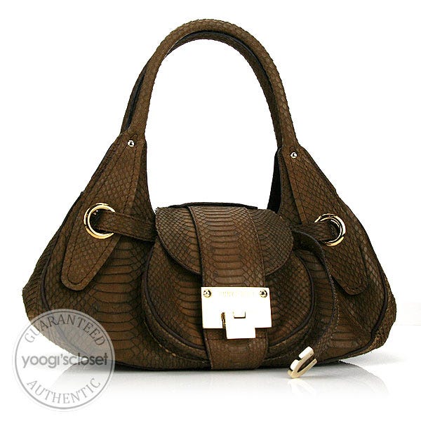 Jimmy Choo Brown Python Rianne Bag
