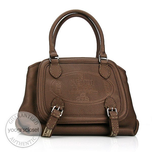 Fendi Brown Selleria Leather Satchel Bag - 8BN170