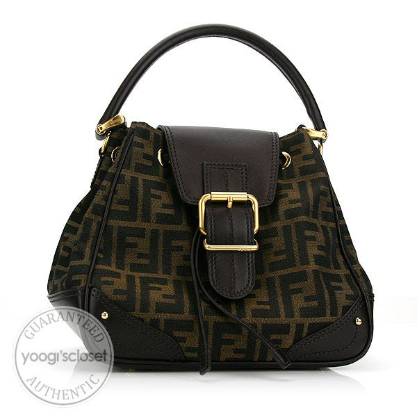 Fendi Tobacco Zucca Canvas Drawstring Bag