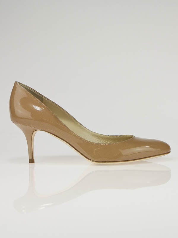 Jimmy Choo Nude Patent Leather Irena Pumps Size 7.5/38 - Yoogi's