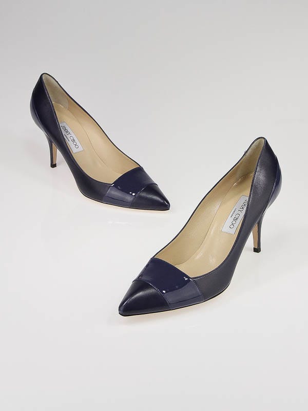Jimmy Choo Blue Leather Pointed Toe Pumps Size 9/39.5