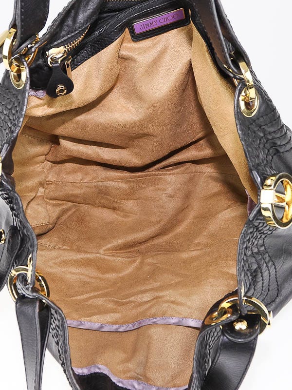 Jimmy Choo Black Leather Ayse Shoulder Bag | Yoogi's Closet