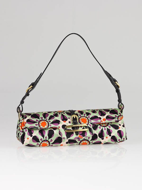 Jimmy Choo Multicolor Silk Cleo Print Shoulder Bag