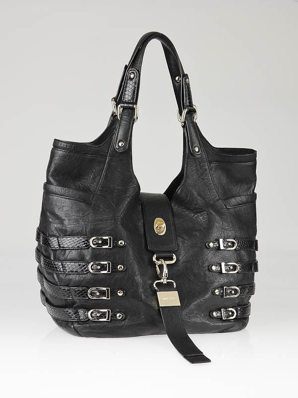 Jimmy Choo Black Biker Leather Medium Bree Bag