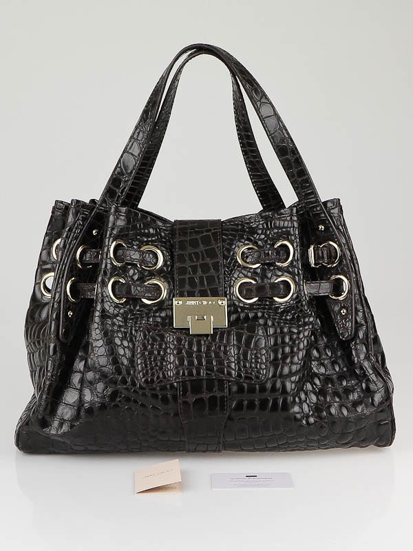 〇クムシラコ Cinch M | Canvas Shoulder Bag With Sangallo Embroidery | JIMMY CHOO