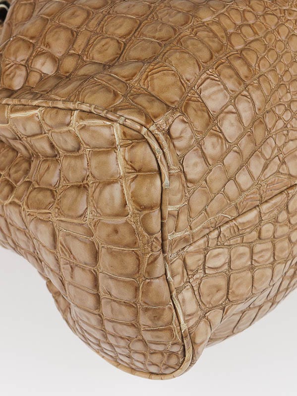 Jimmy Choo Nude Croc Embossed Patent Leather Ramona Bag | Yoogi