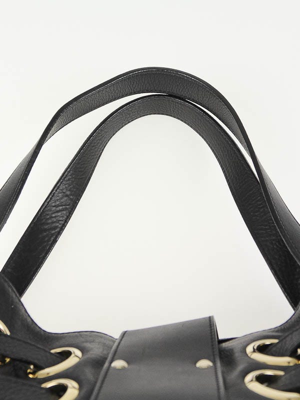Jimmy Choo Black Calfskin Leather Ramona Bag | Yoogi's Closet