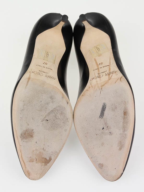 Jimmy Choo Black Leather Irena Pumps Size 6.5/37 | Yoogi's Jimmy Choo Black Leather Irena Pumps Size 6.5/37 | Yoogi's