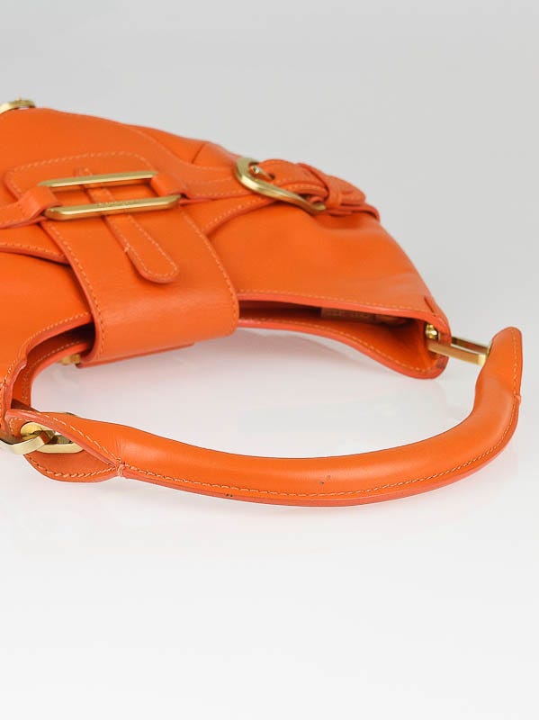 Jimmy Choo Orange Leather Tulita Small Shoulder Bag | Yoogi's Closet