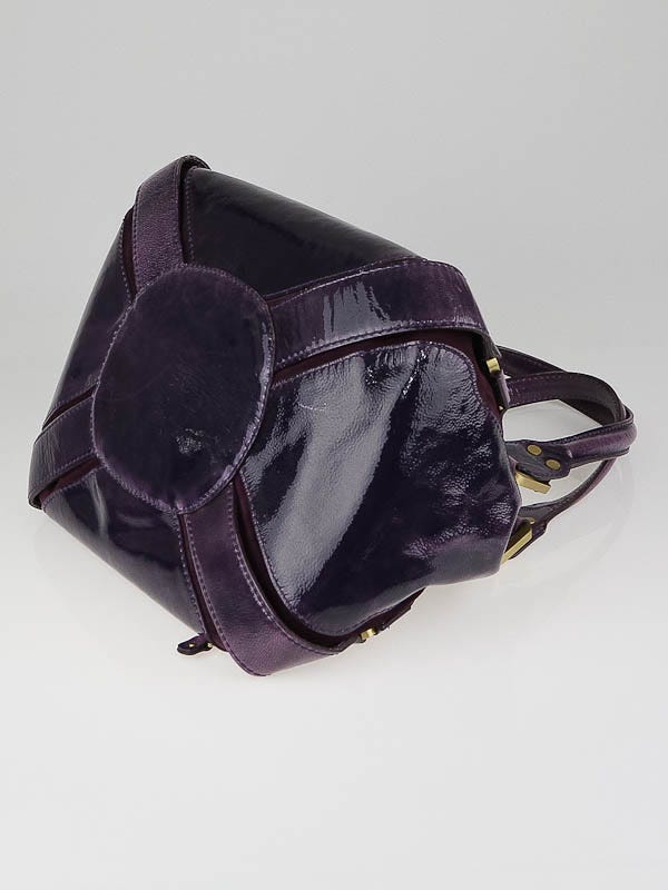 Jimmy Choo Purple Liquid Patent Leather Mahala Bag | Yoogi's Closet