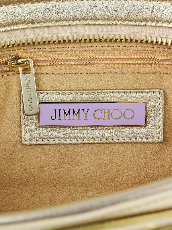 Jimmy Choo Metallic Gold Leather Tulita Clutch Bag | Yoogi's Closet