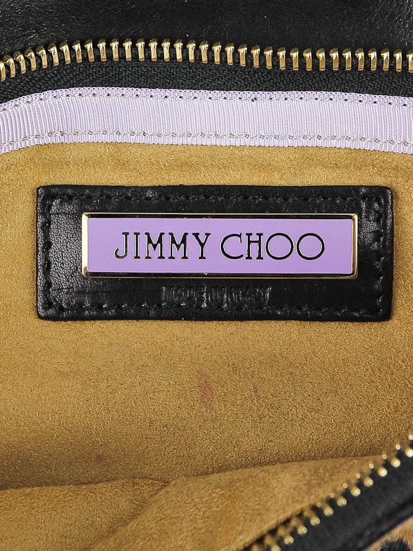 Jimmy Choo Leopard Print Pony Hair Tulita Clutch Bag | Yoogi's Closet
