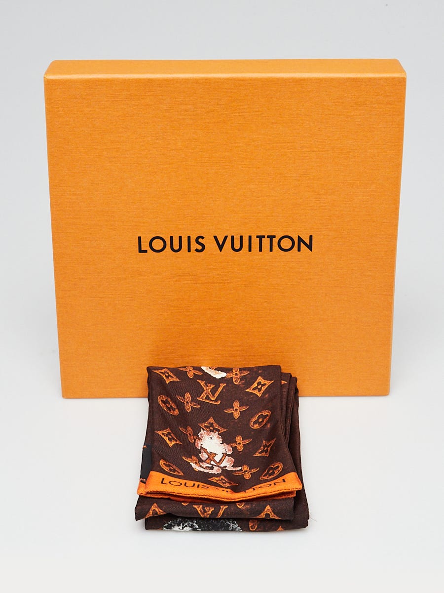 LOUIS VUITTON Brown/Orange Catogram Scarf Bandeau - ShopperBoard