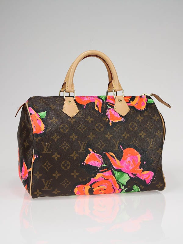 Red Lv Roses Images Louis Vuitton Limited Edition Monogram Canvas Roses Speedy 30 Bag ...