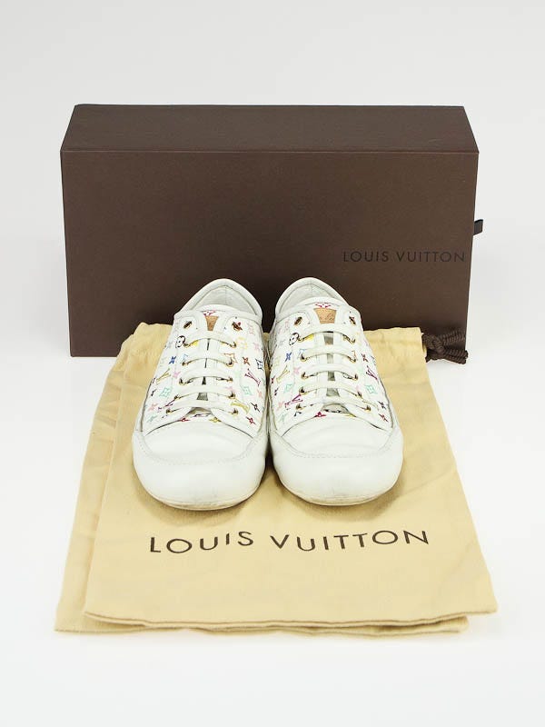 Louis Vuitton White Capucine Monogram Canvas Multicolore Sneakers Size  5.5/36 - Yoogi's Closet